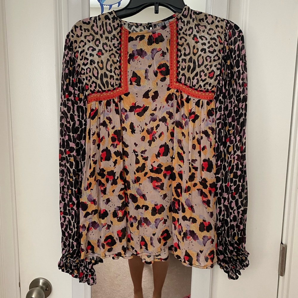 Anthropologie Cheetah Print Blouse